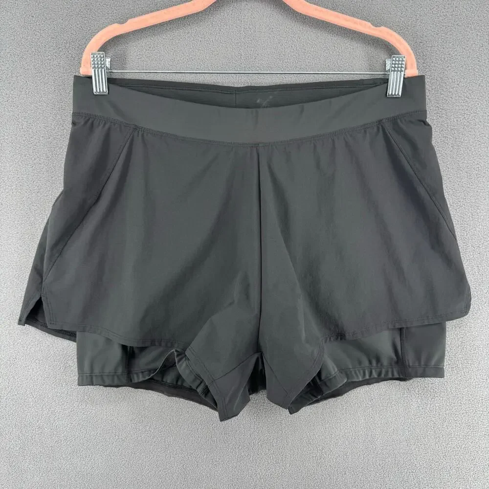 REI Junction 2 in 1‎ Double Bike Shorts Womens XL Black Cycling Riding